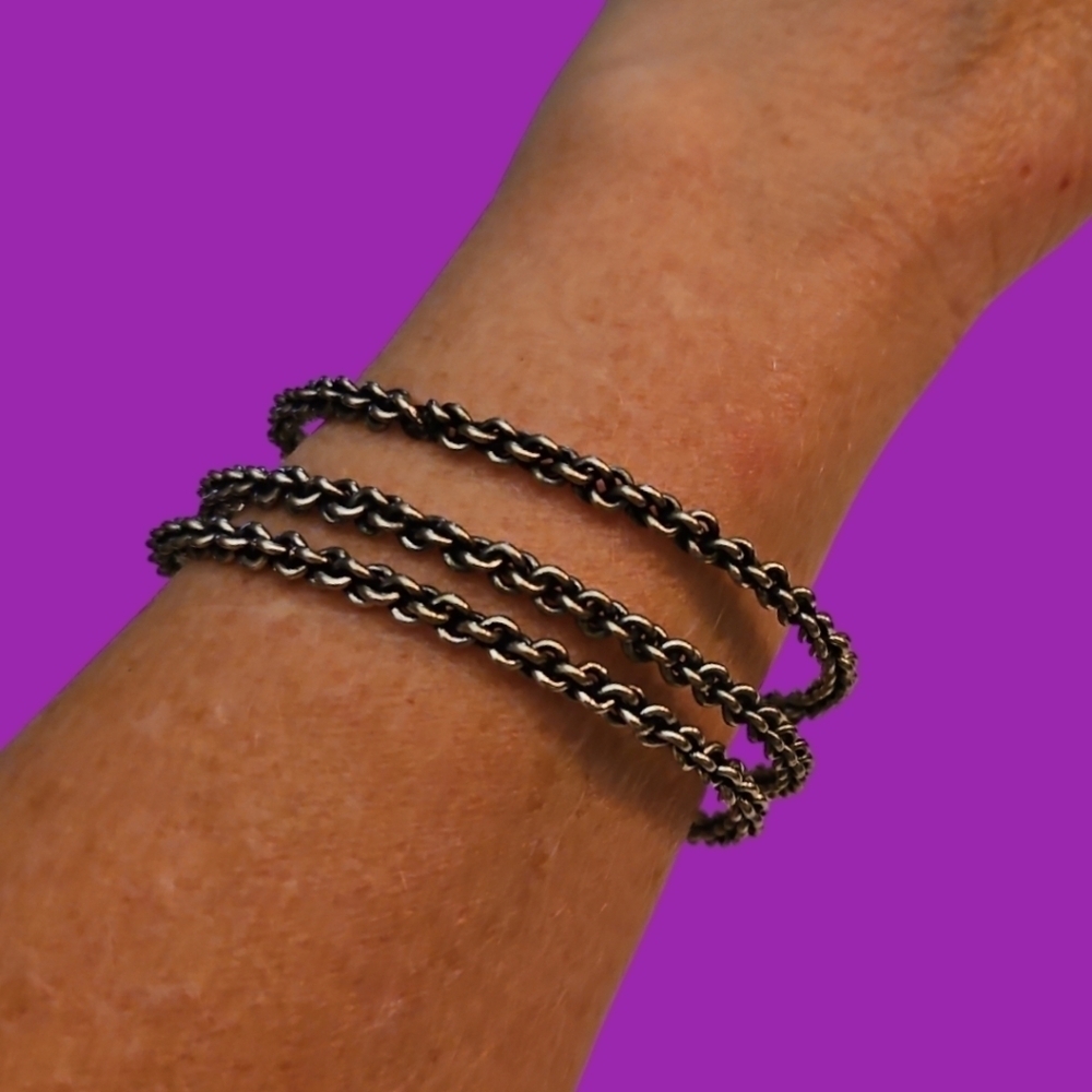 Vintage Set of Three Chain Baddie Bangle Bracelets